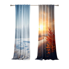 A curtain that shifts patterns based on the season