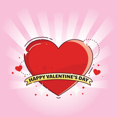 vector valentine's day greeting with heart concept. vector illustration. Valentine's Day. Can be used for social media, posters and greeting cards