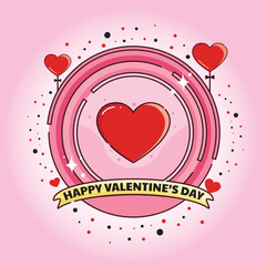 vector valentine's day greeting with heart concept. vector illustration. Valentine's Day. Can be used for social media, posters and greeting cards