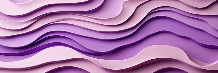 Obraz premium Pastel Lavender 3D Wave Texture Pattern Background, Seamless Delicate Style Monochromatic Design