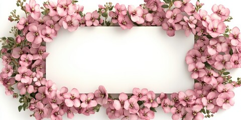 Obraz premium Beautiful pink flowers framing a blank space for text or design
