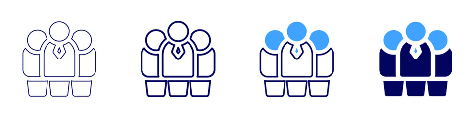 Authentic leadership icon in 4 different styles. Thin Line, Line, Bold Line, Duotone. Duotone style. Editable stroke