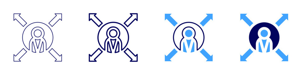 Leadership culture icon in 4 different styles. Thin Line, Line, Bold Line, Duotone. Duotone style. Editable stroke