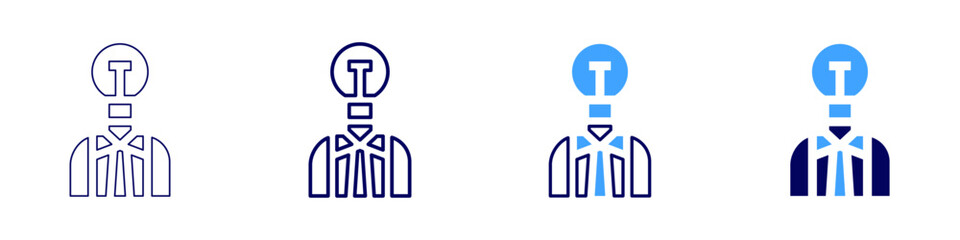 Leadership excellence icon in 4 different styles. Thin Line, Line, Bold Line, Duotone. Duotone style. Editable stroke