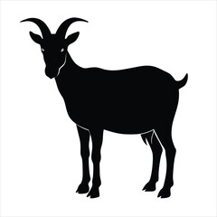 vector silhouette of a goat