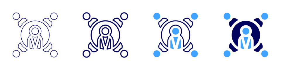 Transformational leadership icon in 4 different styles. Thin Line, Line, Bold Line, Duotone. Duotone style. Editable stroke