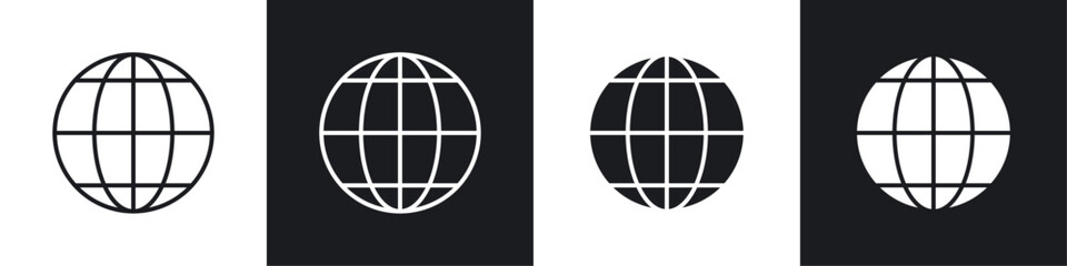 Website icons in flat and thin stroke style