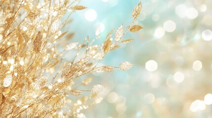 Naklejka premium Create Exquisite Festive Decor Celebrations Gold Accents Enchanting Atmosphere Elegant Display Copy Space for Text