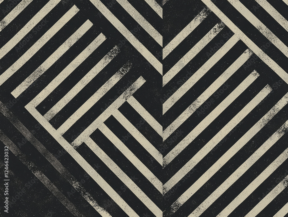 Aufkleber seamless pattern featuring diagonal black and white stripes creating geometric design with textured 