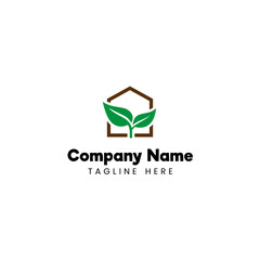 Creative Green House Logo. Nature Green House logo