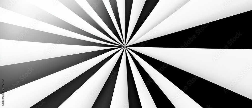 Aufkleber black and white abstract background with radiating stripes in dynamic pattern for creative design us