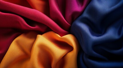 Fototapeta premium Vibrant fabric textures in various colors.
