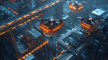 Drone Delivery System in a High-Tech Warehouse