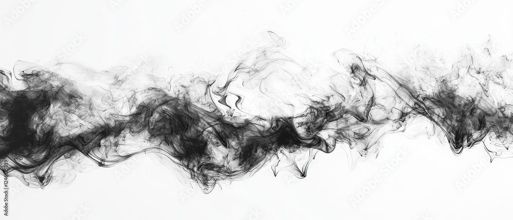 Canvas Prints abstract black and white smoke background with various flowing shapes and textures for creative proj