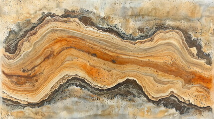 Obraz premium Orange and brown layered stone texture with natural patterns and abstract design.