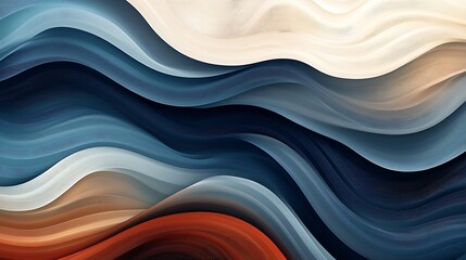 Obraz premium Abstract blue and brown background with wavy line