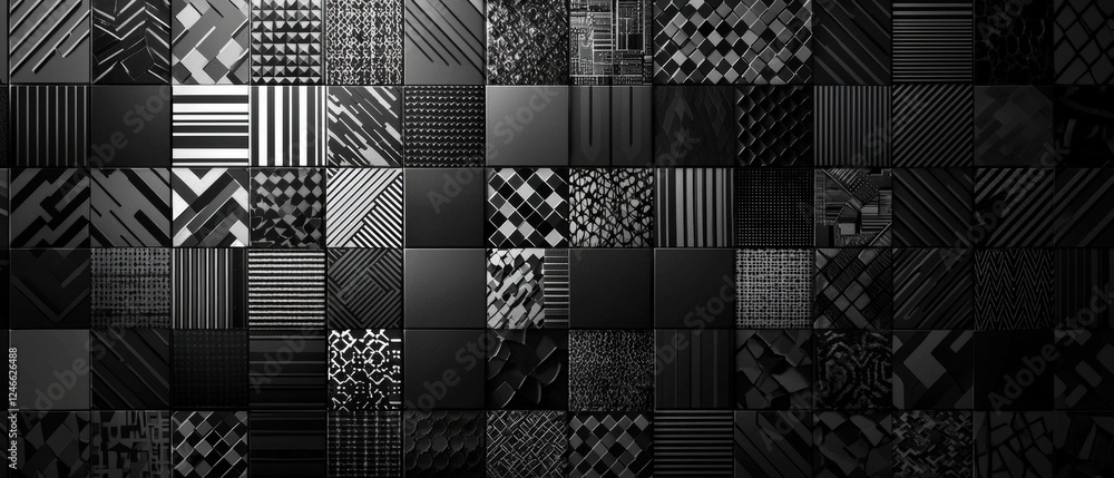 Aufkleber black and white abstract mosaic background suitable for various creative projects and design applica