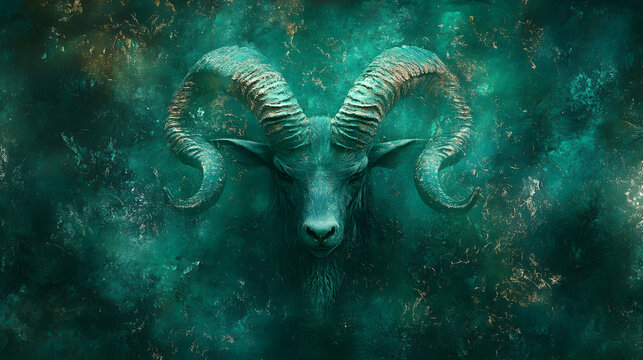 Capricorn zodiac ambition cosmic realm digital art mystical environment close-up view astrology inspiration