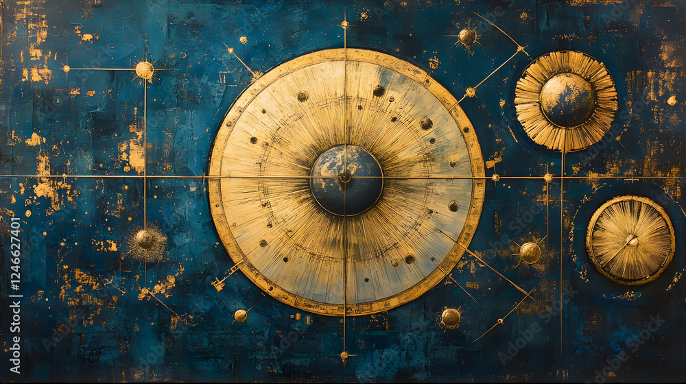Poster Exploring the chaos of astronomy constellations cosmic art digital creation celestial environment abstract viewpoint