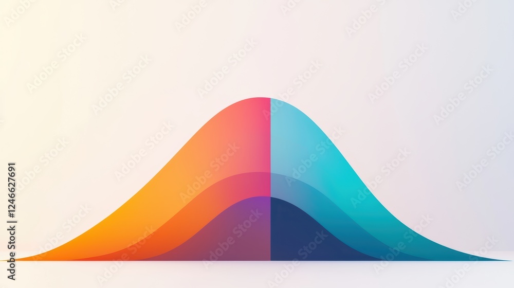 Poster multicolored normal distribution curve design