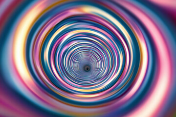 Vibrant swirling colors create a mesmerizing tunnel effect with intricate patterns and depth