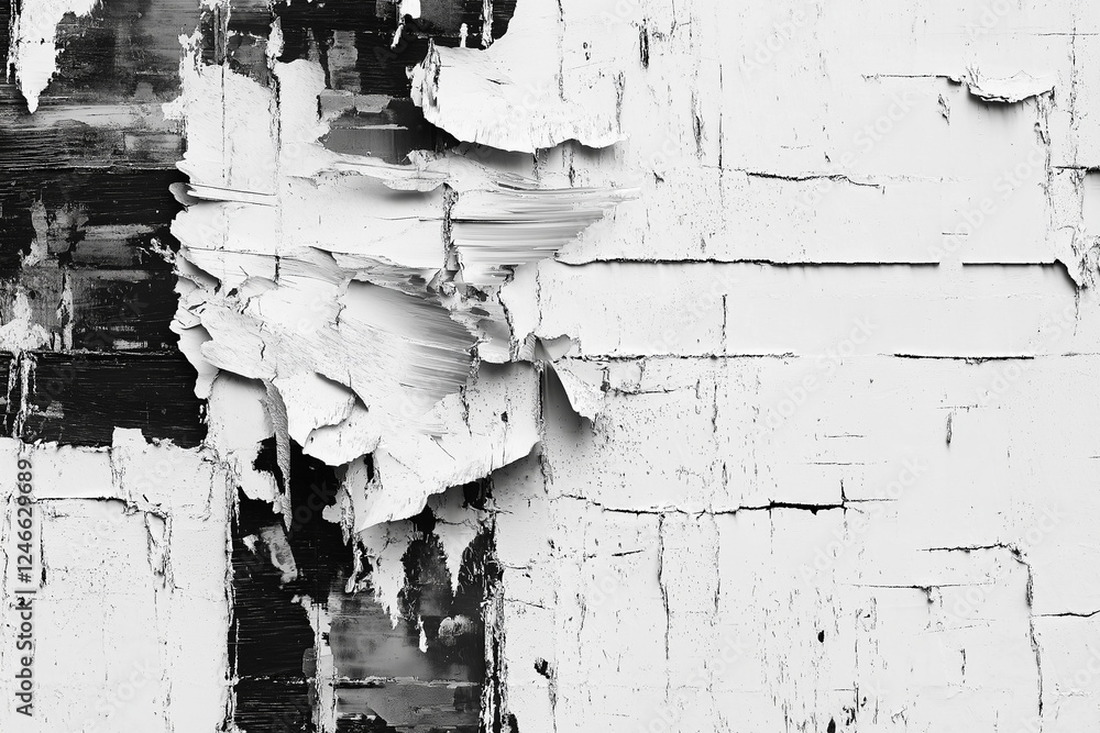 Poster abstract futuristic cyberpunk displacement map for 3d rendering. random distorted black white broken