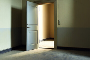 Intriguing space door design opens into modern apartment with sleek architecture