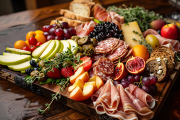 Vibrant Garden-inspired Charcuterie and Cheese Food Platter Display