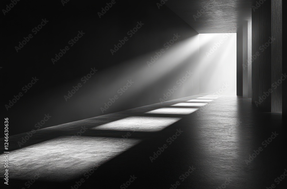Poster minimalist abstract composition with chiaroscuro light and shadow for product display