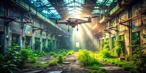Abandoned Factory Drone Aerial Photography: Urban Exploration