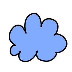 Blue cloud hand drawing