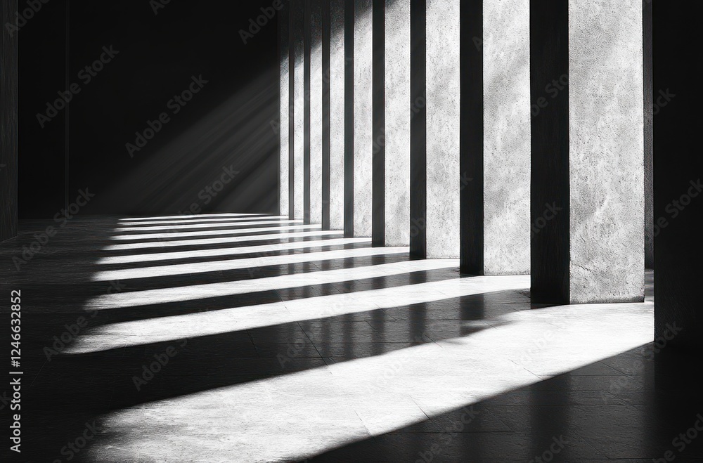 Poster minimalist abstract chiaroscuro background with light and shadow for product mockup and presentation