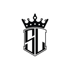 SL monogram logo design letter text name symbol monochrome logotype alphabet character simple logo