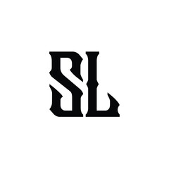 SL monogram logo design letter text name symbol monochrome logotype alphabet character simple logo