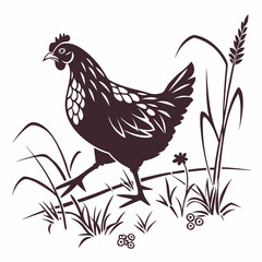 Creative animal icon Hen vector illustration
