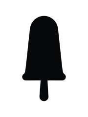 Popsicle icon. Black Popsicle silhouette vector illustration isolated on white background.