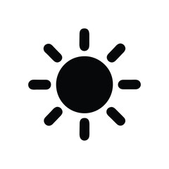 Sun icon. Black Sun icon on white background. Vector illustration