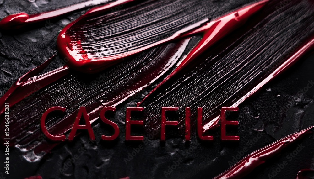 Poster case file theme with red paint texture background