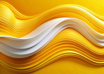 Obraz premium Abstract Yellow White Fluid Wave Background Modern Poster Banner Duotone Design