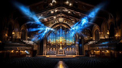 Obraz premium Empty Hall with Sunbeams.