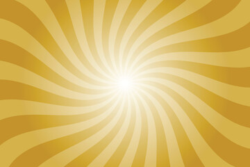 Abstract Dijon Yellow Background with Rays Retro Starburst. Radial Spiral Stripes Backdrop. Vintage Sun Beam Texture. Sun Rays Pattern. Groovy Retro Swirl Burst. Summer Carnival Background.