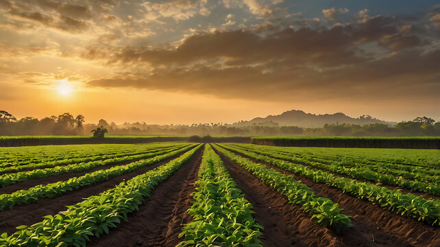 Peanut plantation fields