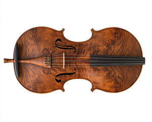 Classic wooden violin with detailed grain texture, elegant musical instrument symbolizing orchestral performance and artistic craftsmanship