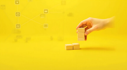 businessman pressing a button on the wall