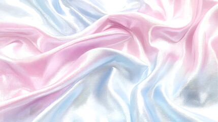 Obraz premium Soft silky fabric draping in shades of pink and light blue with a glossy finish.
