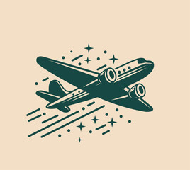 Vector illustration of airplane Silhouette