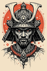 Logo samurai del Giappone medievale 05