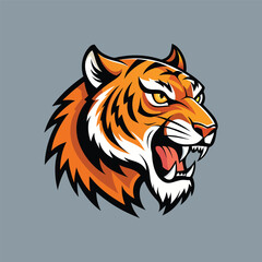 angry tiger head side view .eps