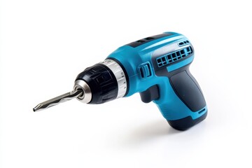 Professional cordless screwdriver isolated on a clean white background for high-quality product display