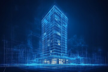 3d Hologram of a luxury home 
